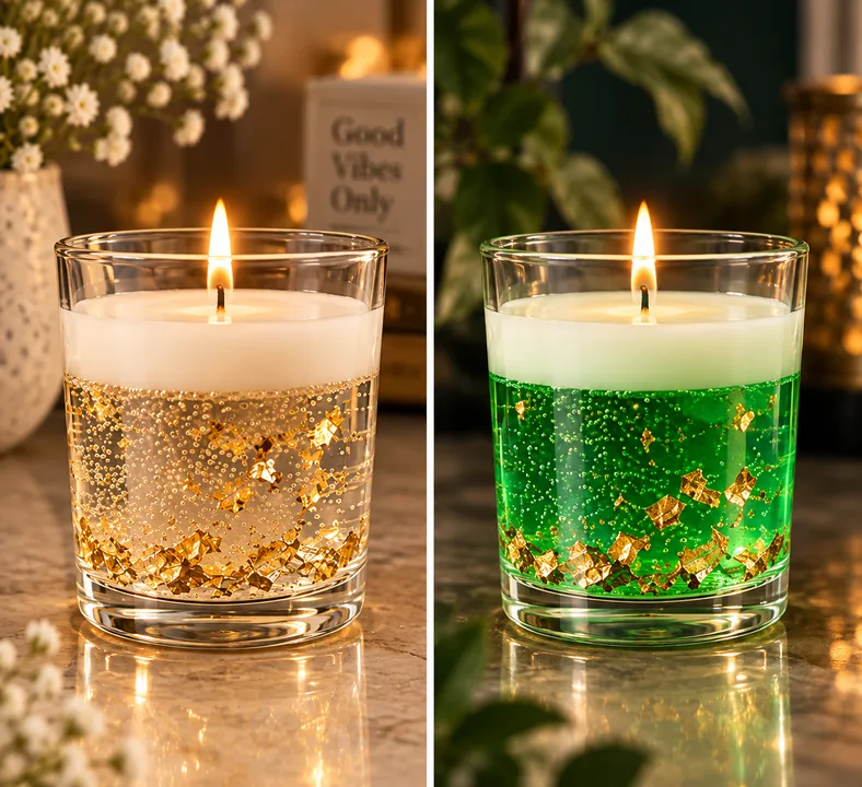 Warm glowing handcrafted candles