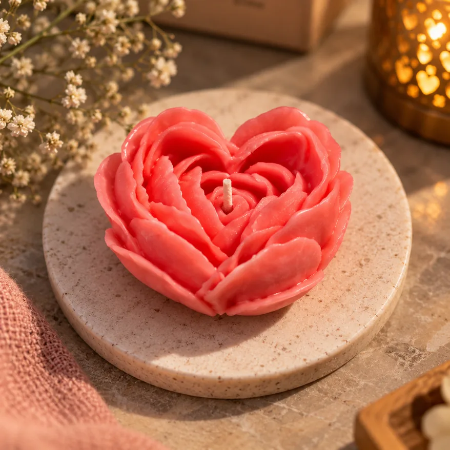 Handcrafted flower candle